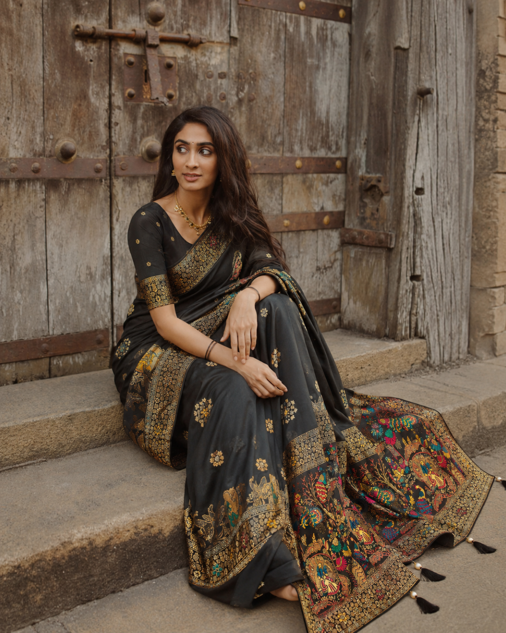 Premium Ajrakh Printed Saree
