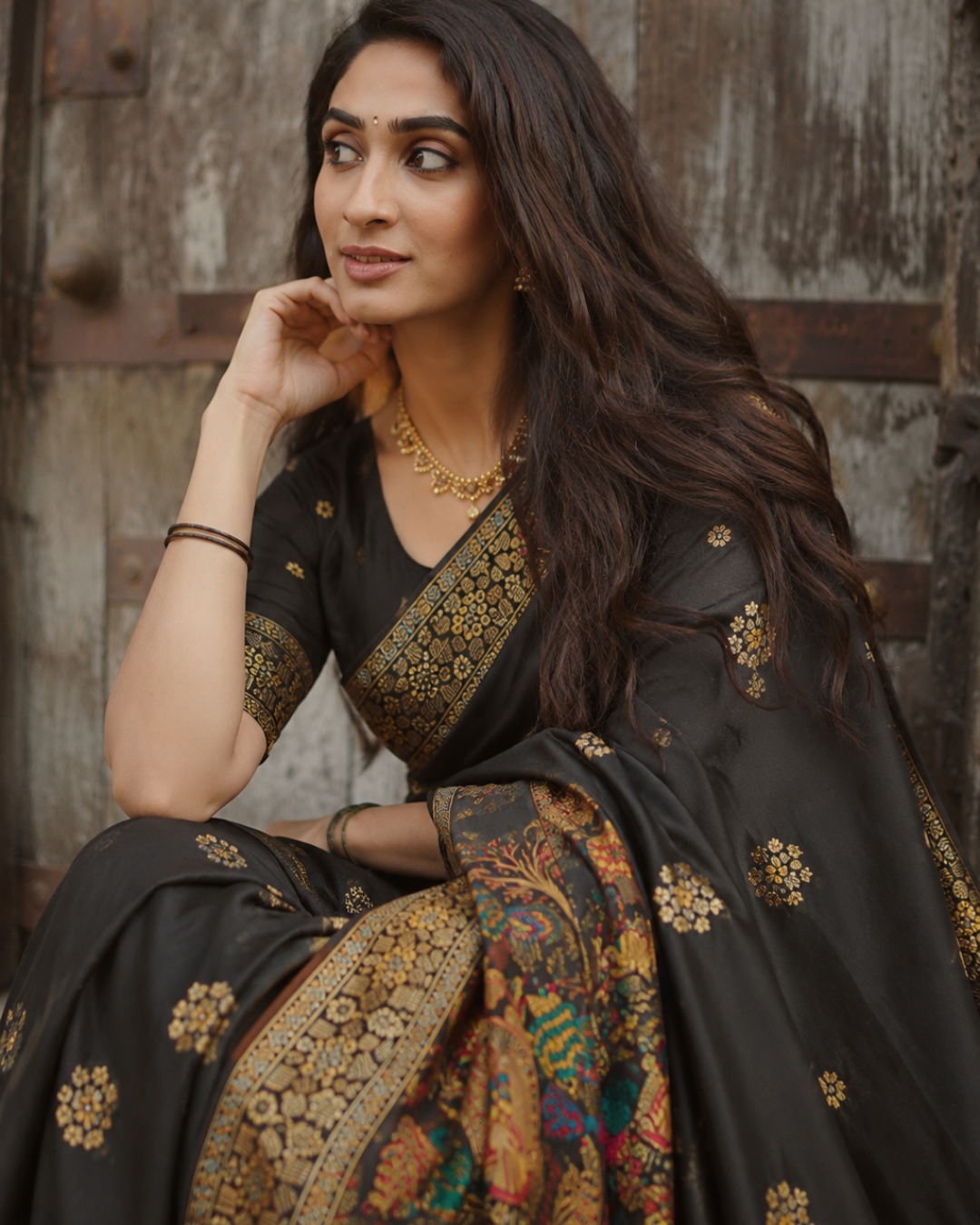 Premium Ajrakh Printed Saree