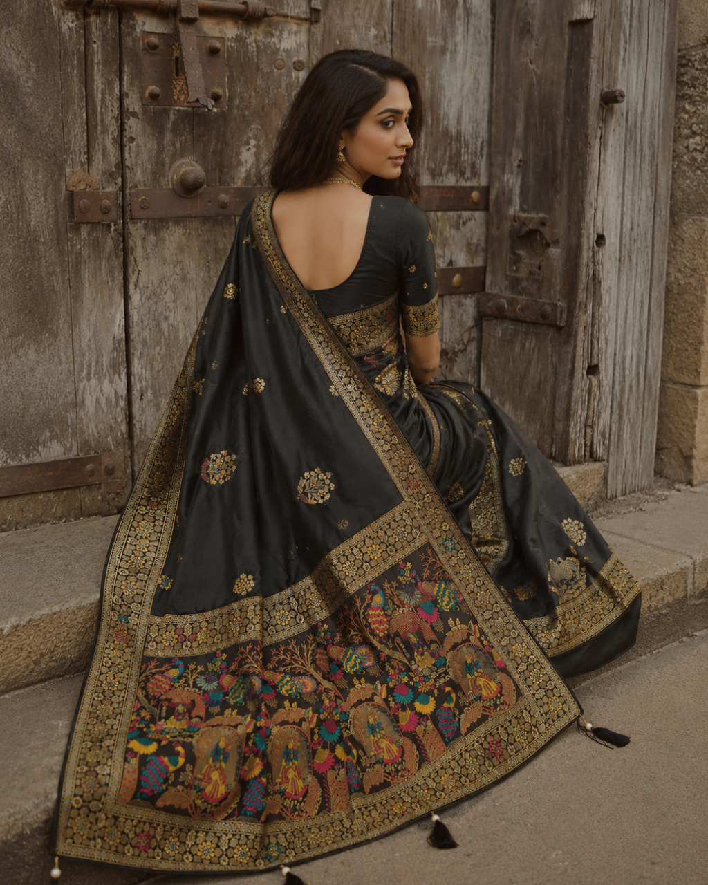 Premium Ajrakh Printed Saree