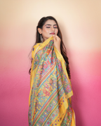 Sunshine Yellow Kalamkari Art Saree