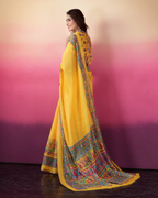 Sunshine Yellow Kalamkari Art Saree