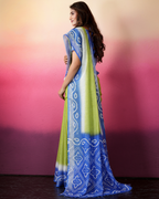 Lime Green Bandhani Dual Saree