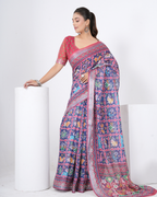 Royal Navy Patola Geometric Saree