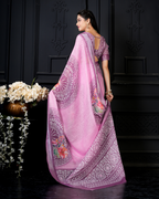 Lilac Purple Floral Mandala Saree