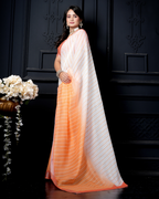 Sunset Peach Leheriya Ombre Saree