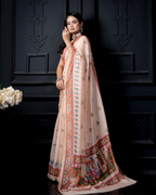 Pastel Peach Pichwai Shrinathji Saree