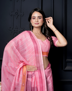 Pastel Pink Linear Wave Saree