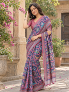 Royal Navy Patola Geometric Saree