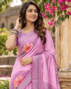 Lilac Purple Floral Mandala Saree