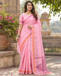 Pastel Pink Linear Wave Saree